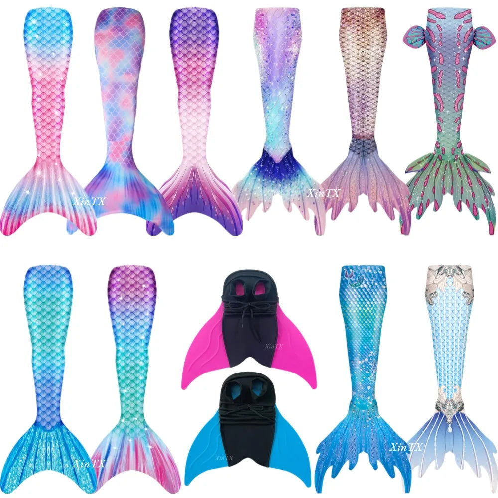 Mermaid Tail Swimwear | Elastic Polyester Elastane | Kids Unisex | Monofin