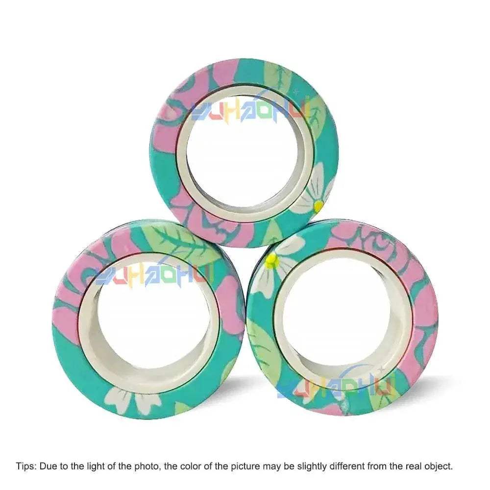 3PCS Fingertip Magnetic Rings Colorful Relief Fidget Toys Set for Adult Magnet Spinner - ToylandEU