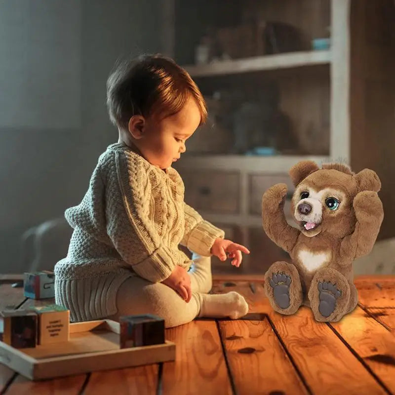 Cuddly Sound-Activated Plush Bear - Perfect Kawaii Gift for Kids!