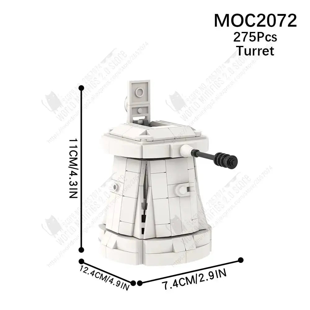 MOC2072 Movie MOC DF.9 Hoth Turret Defense Tower Model Building Blocks Sci-Fi Military Weapons DIY Assembly Bricks Toys For Kids - ToylandEU