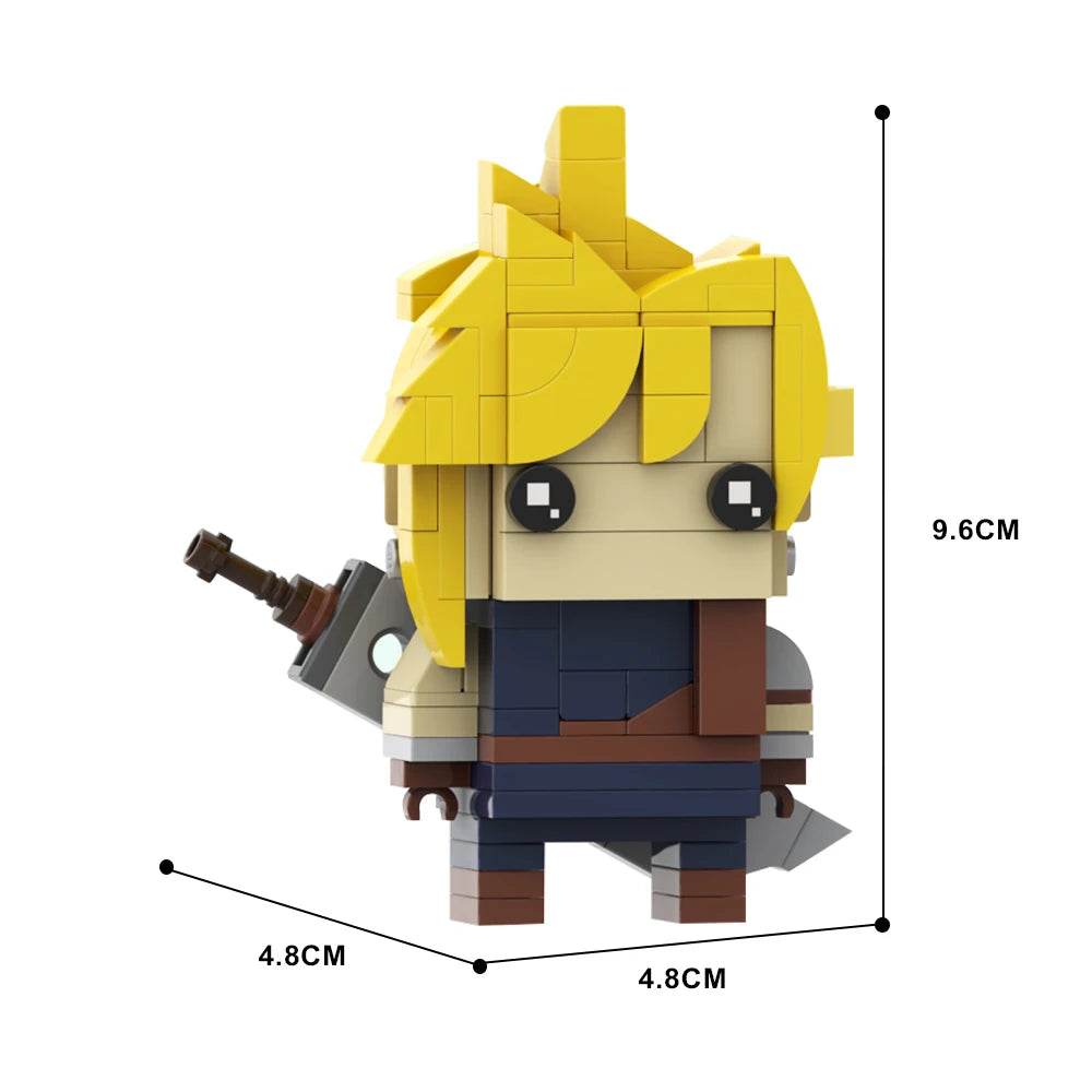 MOC Game Figure Brickheadz Building Block Cloud Strife Gift Set - ToylandEU
