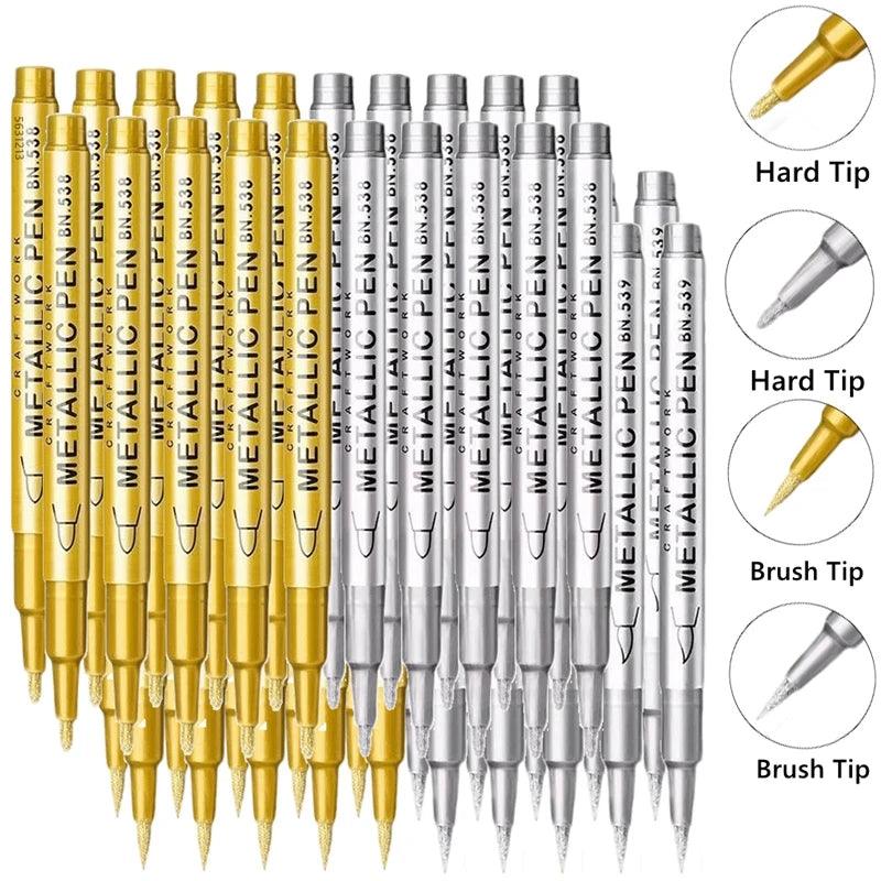 Metallic Paint Pens | Brush Tip Nib | Toylandeu™