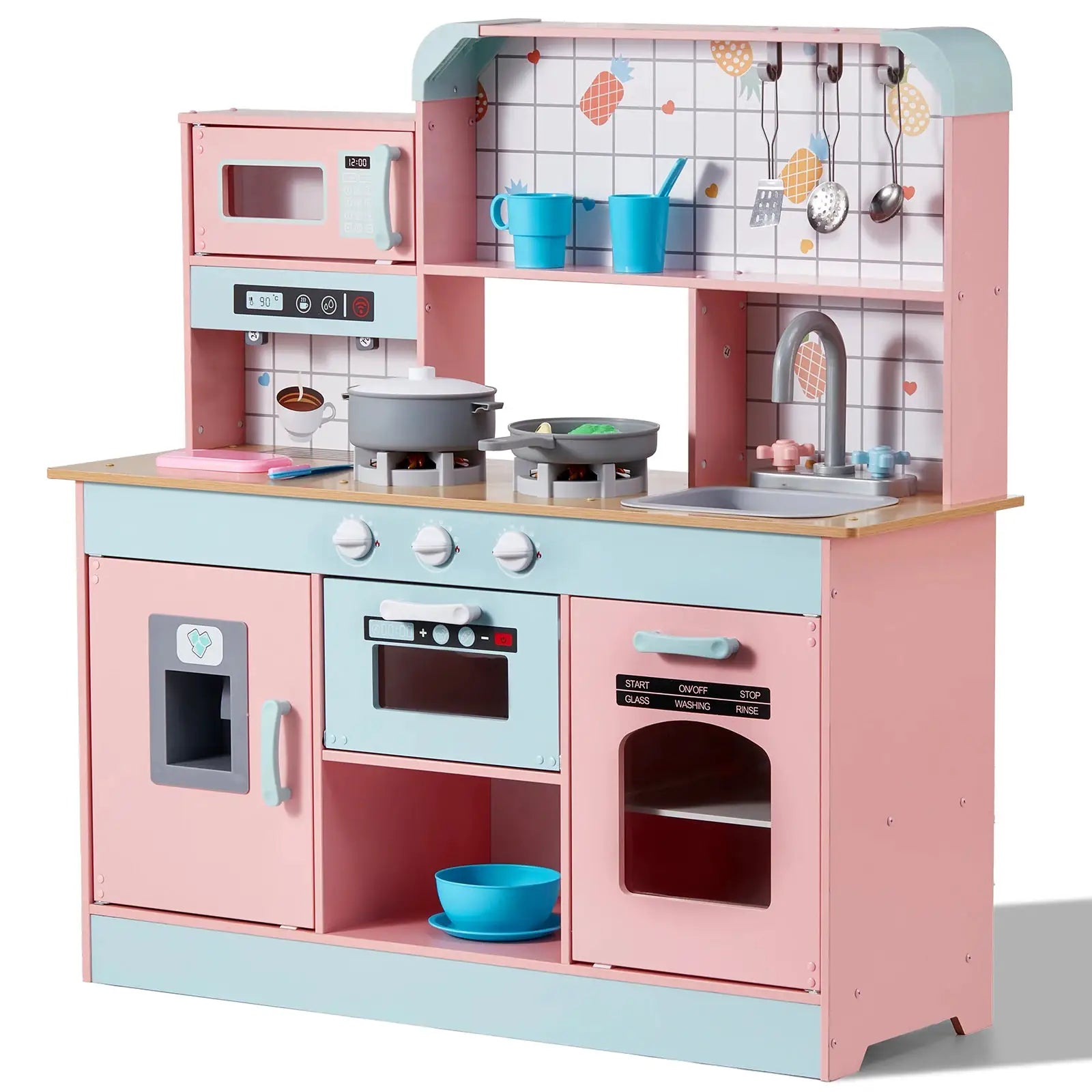SucceBuy Pretend Play Cooking Toy for Kids Chef Playset Kitchen Accessories with Lights & Sounds for Toddles Girls Boys - ToylandEU
