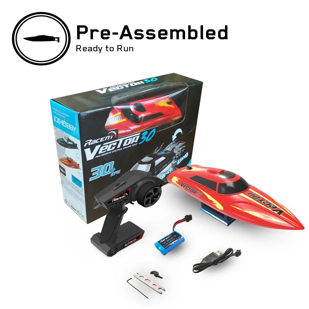 RC High-Performance Waterproof Electric RC Speedboat for Kids - 2.4GHz Remote Control Racing Boat Birthday Gift for Boys