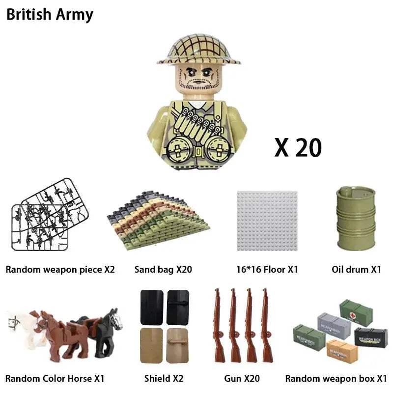 MOC World War II Military Building Blocks Soldier Set For Kids - ToylandEU