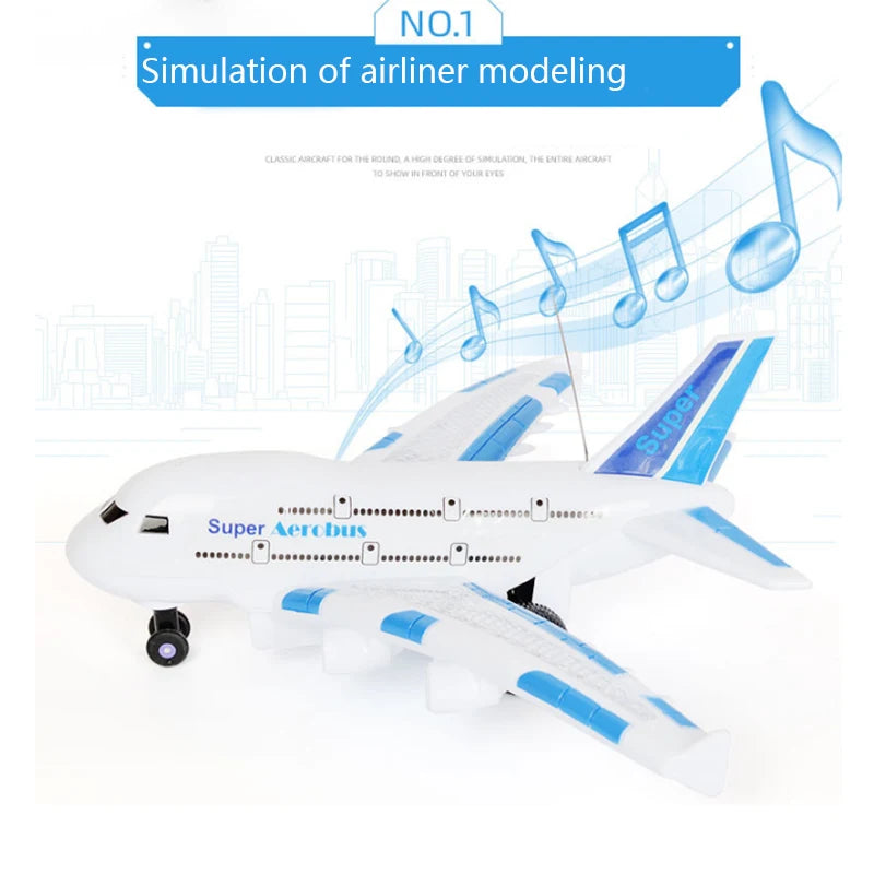 RC Remote Control Electric Airplane Toy for Kids - Musical Lighting and DIY Features for Outdoor Fun