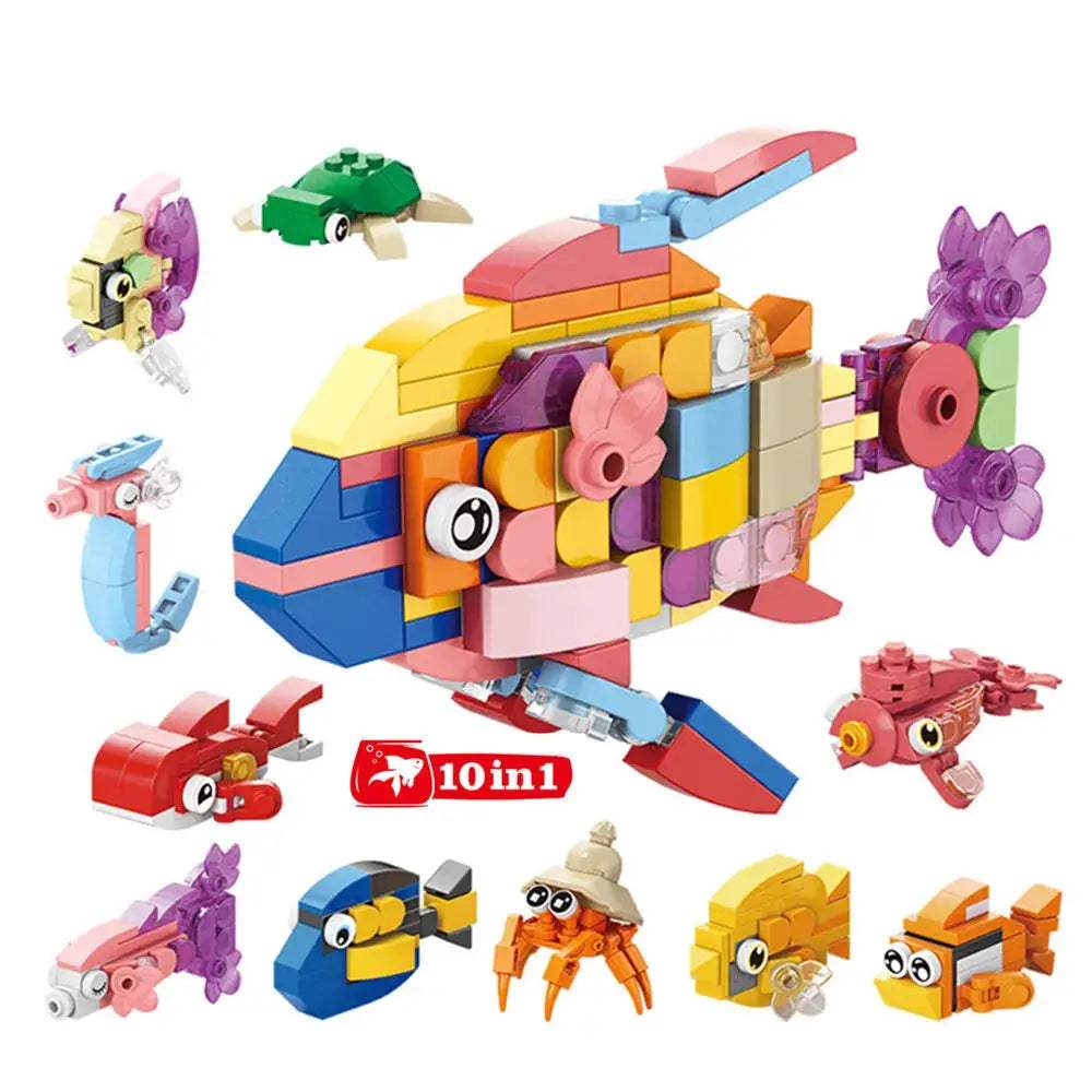 Insect World Animals Scorpion Mantis Ants Spider Birds Marine Animal Building Blocks Toys Desktop Ornaments Bricks Kids Gift - ToylandEU