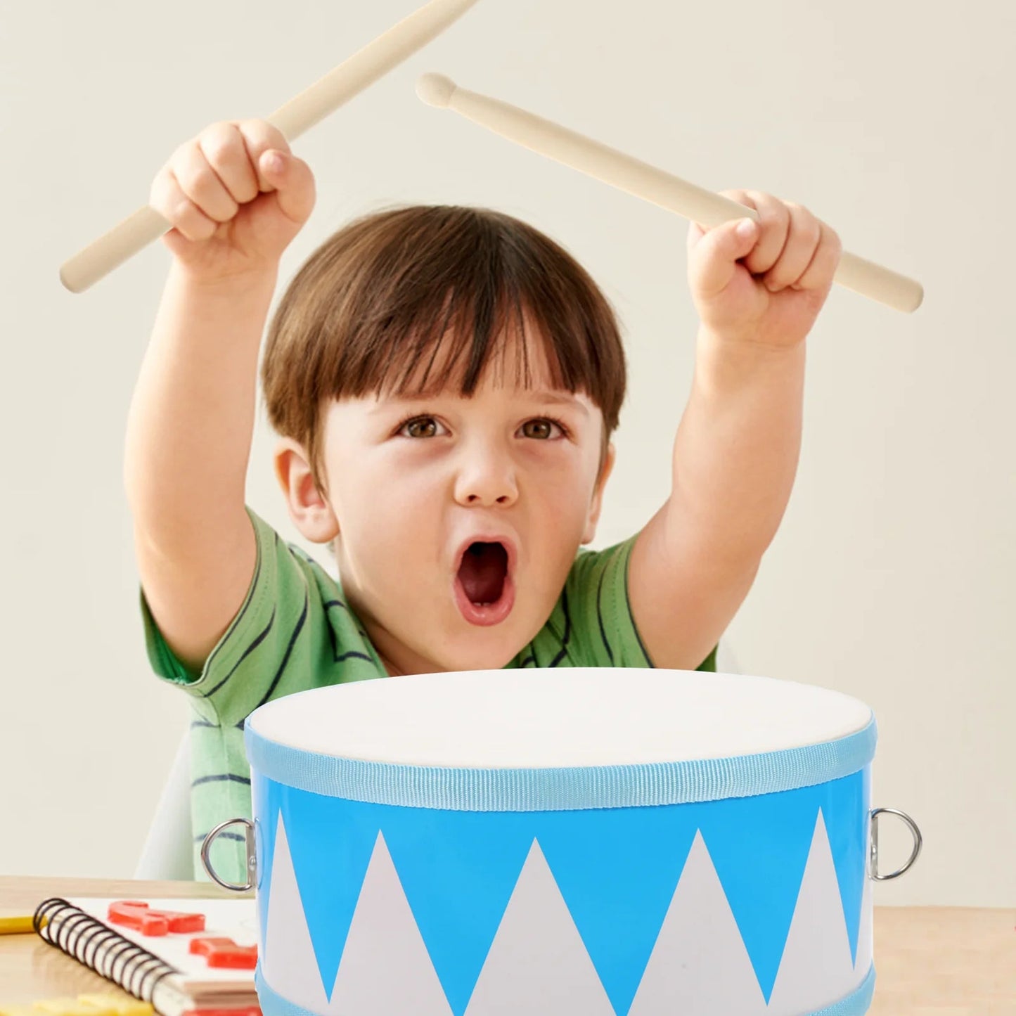 Percussion Drum Wooden Playset Music Instrument Teaching Aids Child