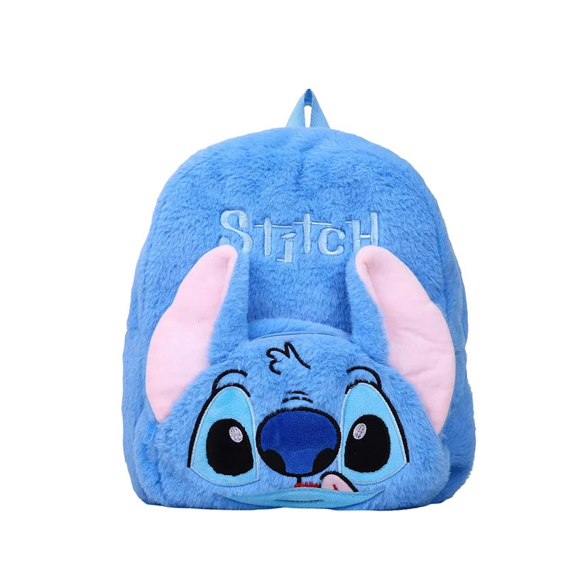 Disney Stitch Plush Backpack With Double Straps For Kids