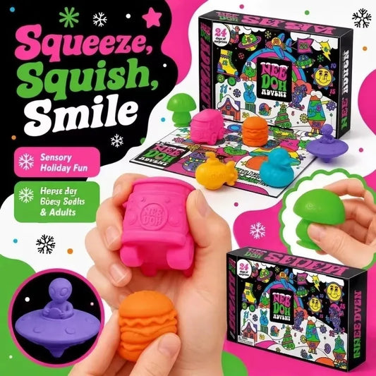 Advent Calendar | 2026 Blind Box Squish Cube Fidget | Sensory Stress Relief Toy | Xmas Gift