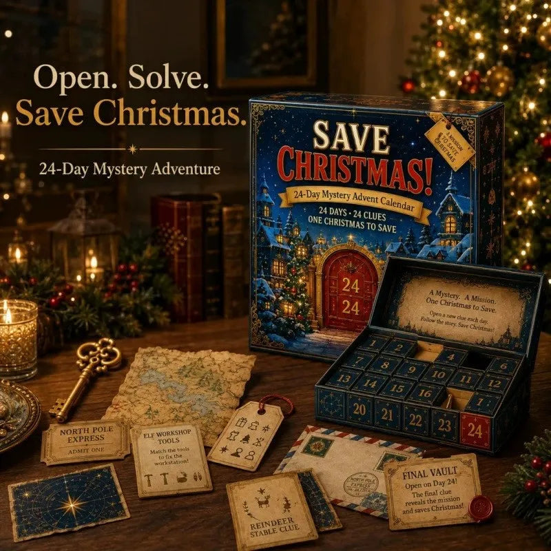 Advent Calendar | 24 Day Mystery Adventure | Escape Room Puzzle Game With 6 Themes | Family Holiday Activity