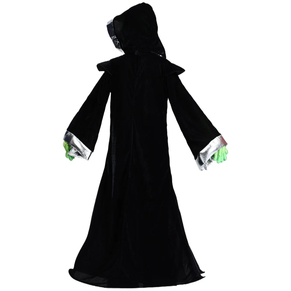 Kids Unisex ET Alien Costume with Cloak & Headgear for Halloween Fun