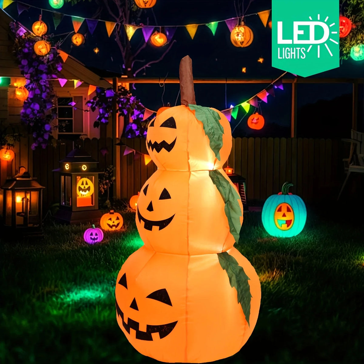 Halloween Inflatable Pumpkin | 3.9 Ft Led | Built In Lights | Outdoor Decor