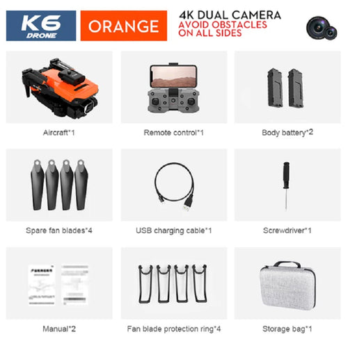 High-Performance K6 Dual Camera RC Drone with Optical Flow Technology ToylandEU.com Toyland EU