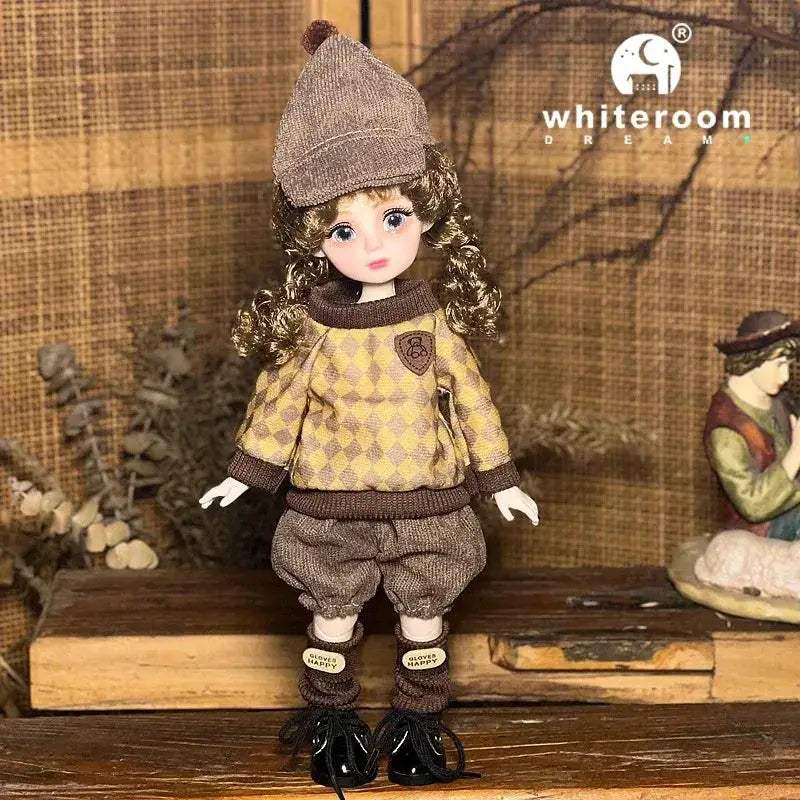 Ball Jointed Doll 30cm With Starry Grey Eyes Fashion Outfit - ToylandEU