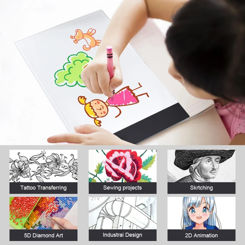 LED Drawing Copy Pad Board for Kids with 3 Levels of Dimmable Light - ToylandEU