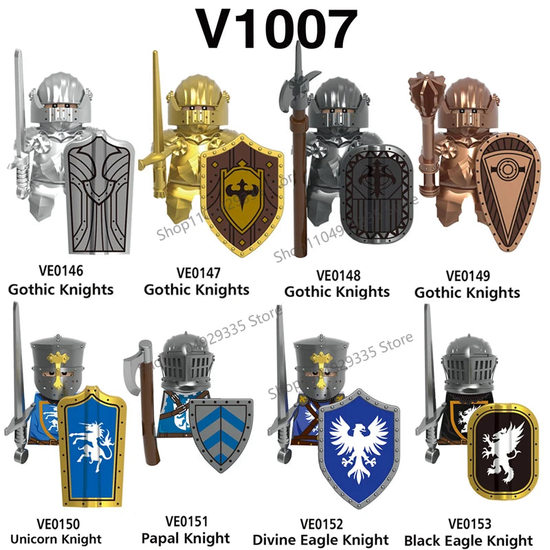 Micro Blocks | Medieval Knight Figures | Plastic Model Kit | Ages 14 Plus
