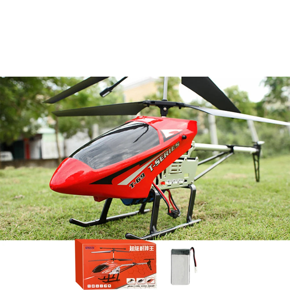 RC 80cm Remote-Controlled Helicopter with Anti-Fall Design - Durable Outdoor Toy Aircraft for Kids' Birthdays