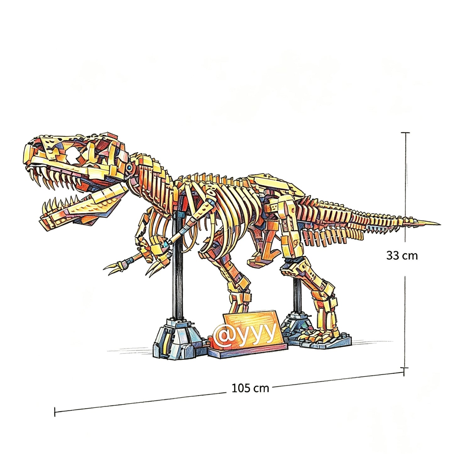 Dinosaur Model Kit | 3145 Pieces | Assembly Required | Tyrannosaurus Rex