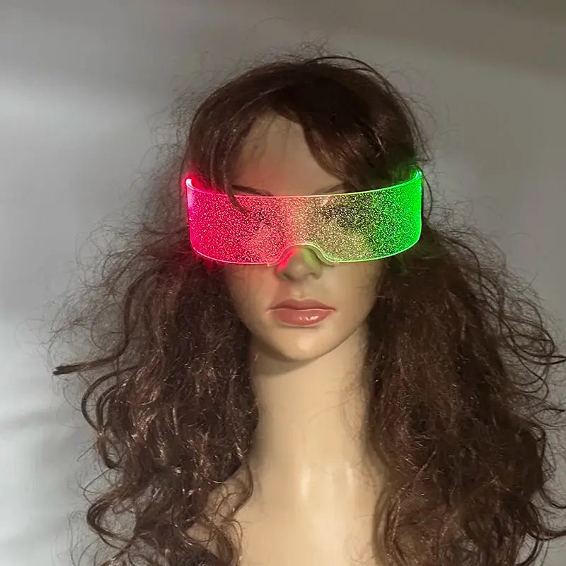 Led Luminous Glasses Bar Masquerade Concert Rave Goggles Rainbow Space Robot Futuristic Led DJ LIGHT Glasses Star Y2k Glasses - ToylandEU