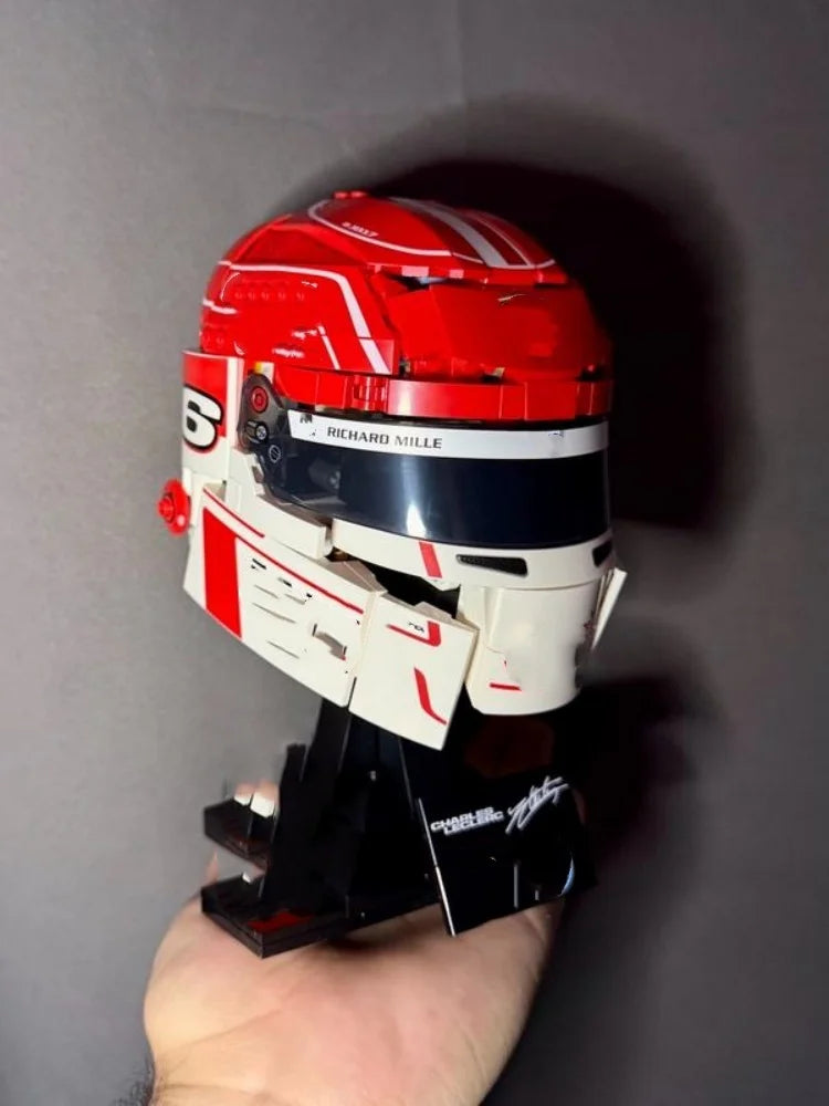 Building Bricks Helmet Model | 886 Pieces | Charles Leclerc Helmet | One Set