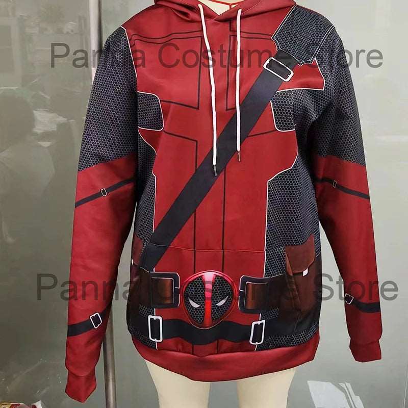 Deadpool and Wolverine 3D Polyester Cosplay Hoodie for Unisex – Thin Autumn Jacket for Halloween Parties