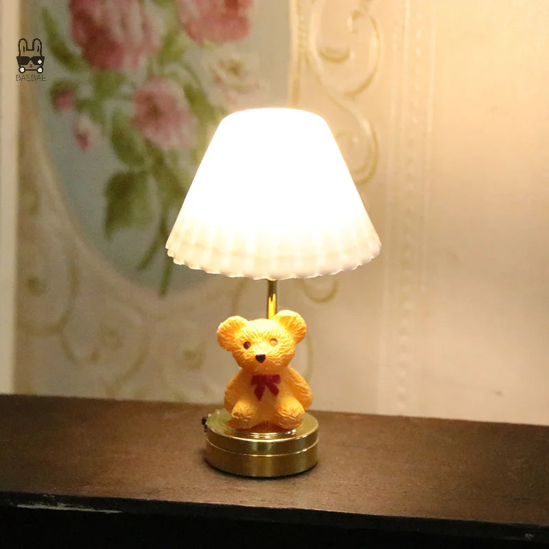 Miniature Bear Table Lamp | Led Lighting | Metal Frame | 12 Scale Collectors