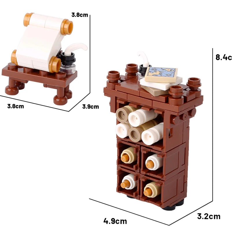 Building Blocks | Compatible With Lego | Medieval Furniture Set | For Kids