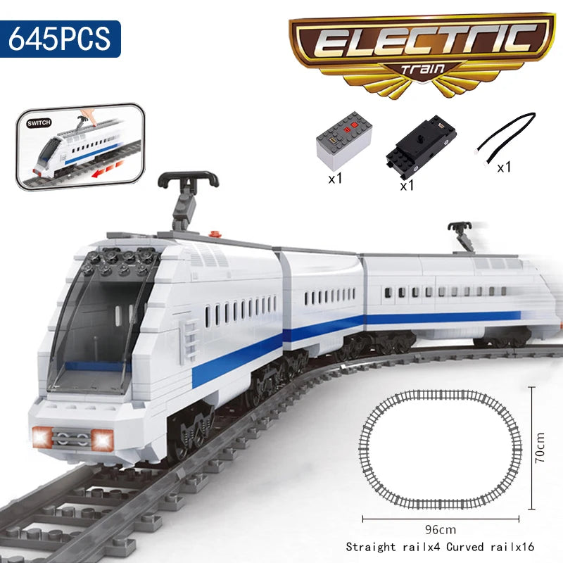 City Train Tracks Building Blocks Kit For Kids DIY Creativity