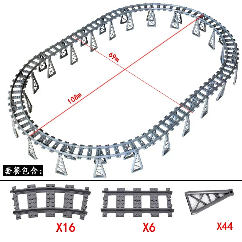 Train Track Building Blocks | Compatible With LEGO | Bridge Cross Track | Cross Track Set