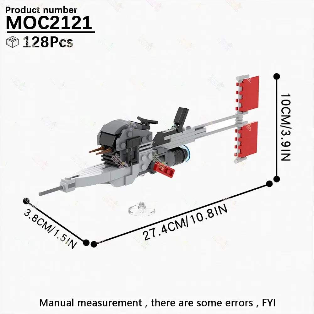 MOC Space Wars Movie Series Interplanetary Flying Motorcycle Combat Robot Airship Scout Building Blocks DIY Brick Kids Toy Gifts - ToylandEU