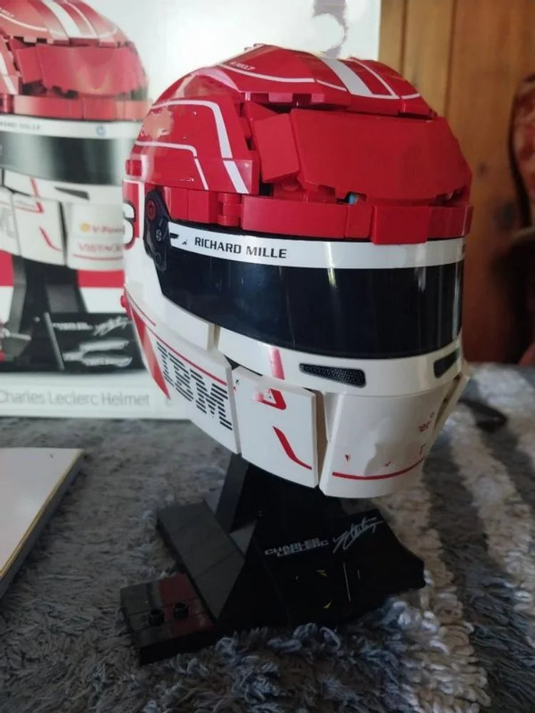 Building Bricks Helmet Model | 886 Pieces | Charles Leclerc Helmet | One Set