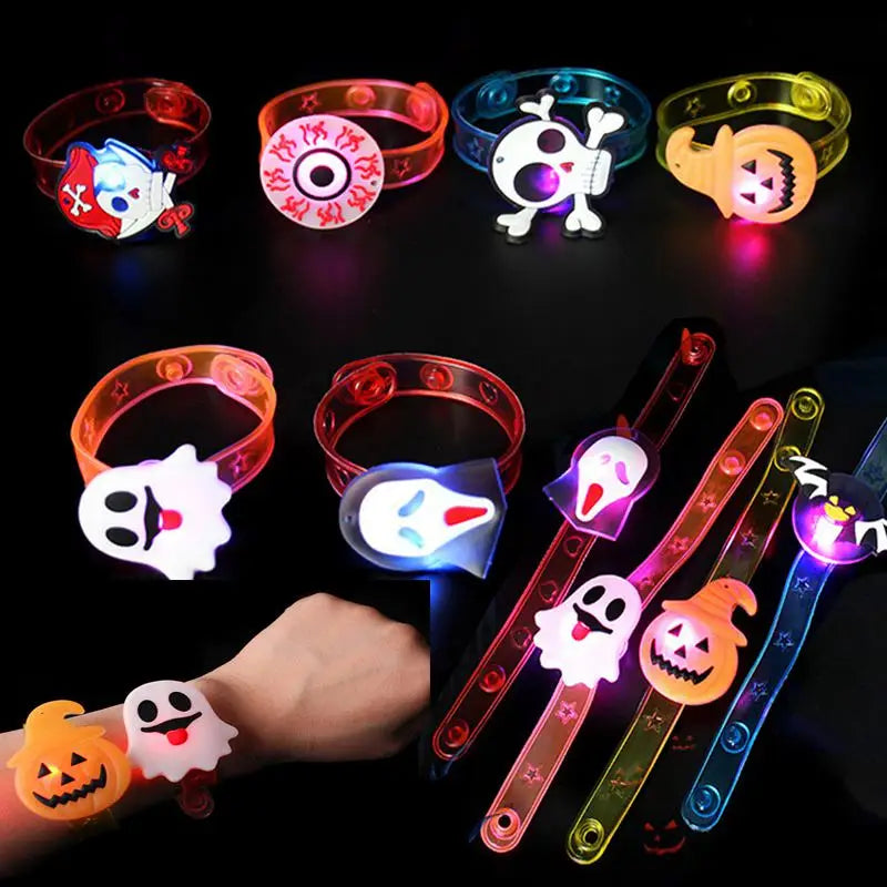 Halloween Glow Ring | Battery Operated | Pumpkin Ghost Design | 5 10 20 Pack