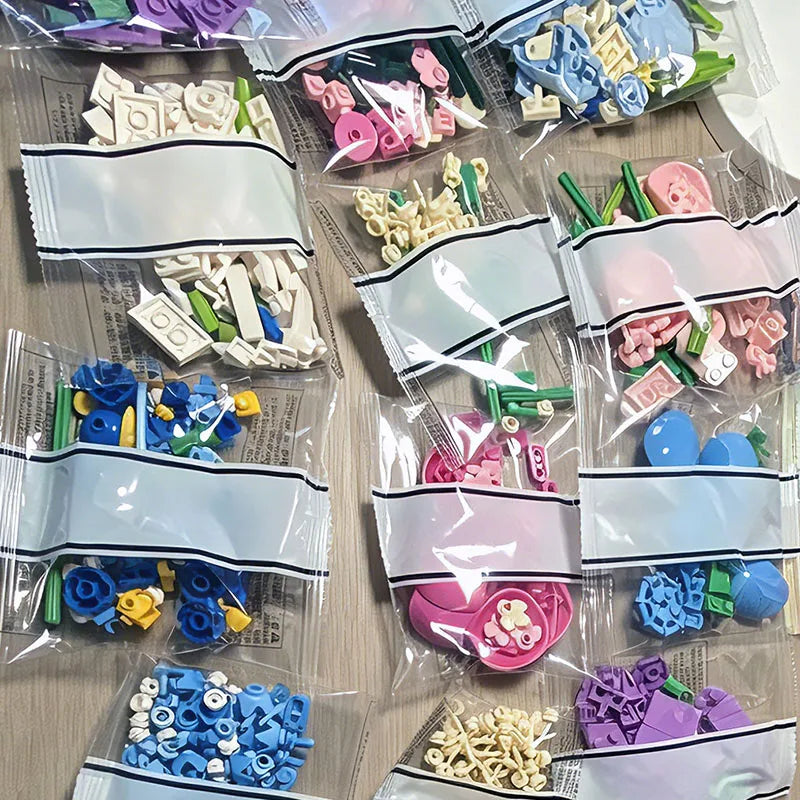 Building Block Set | 865 Piece | Romantic Rose Bouquet | Valentine Gift