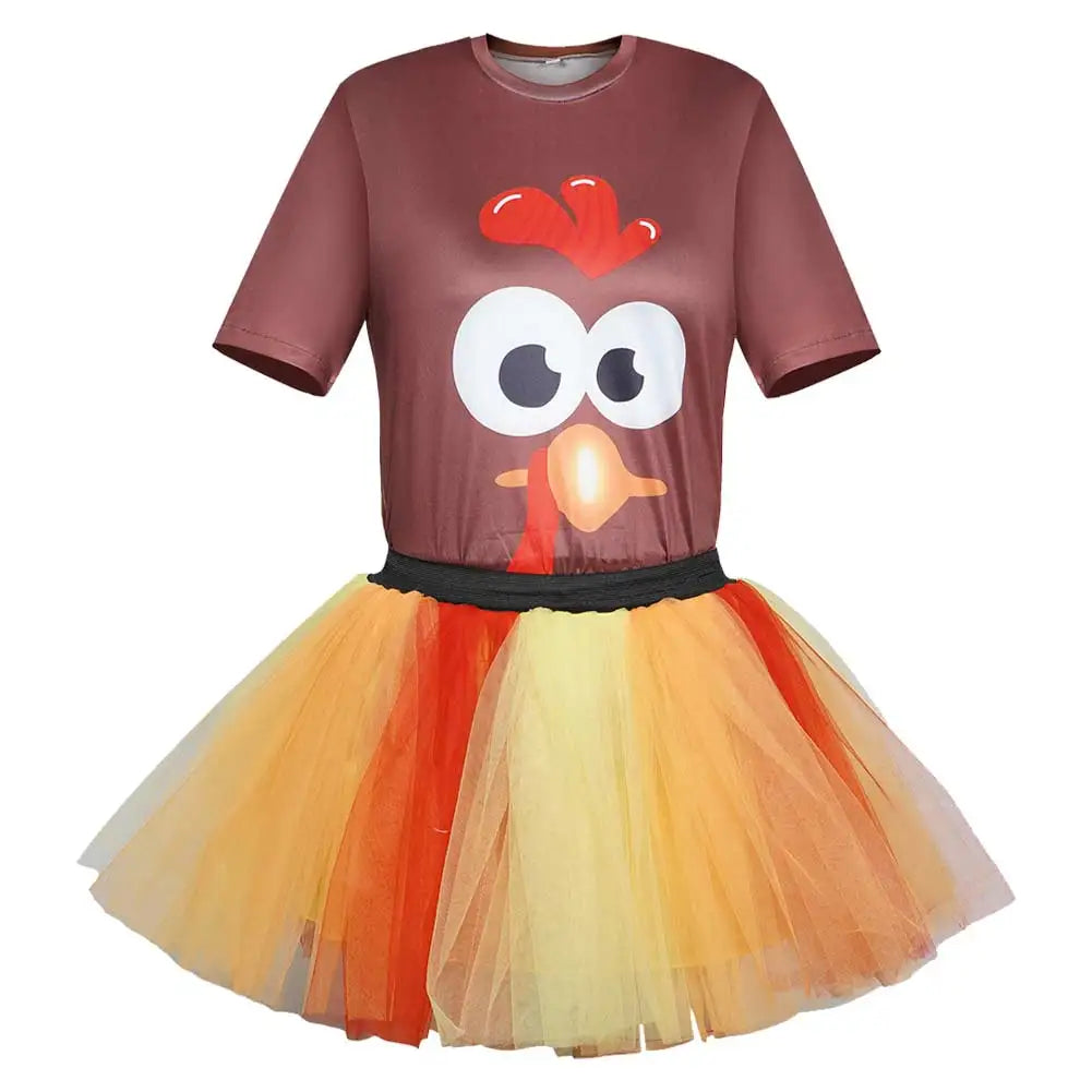 Thanksgiving Turkey Tutu Dress for Kids with Headband - Festive Fun!