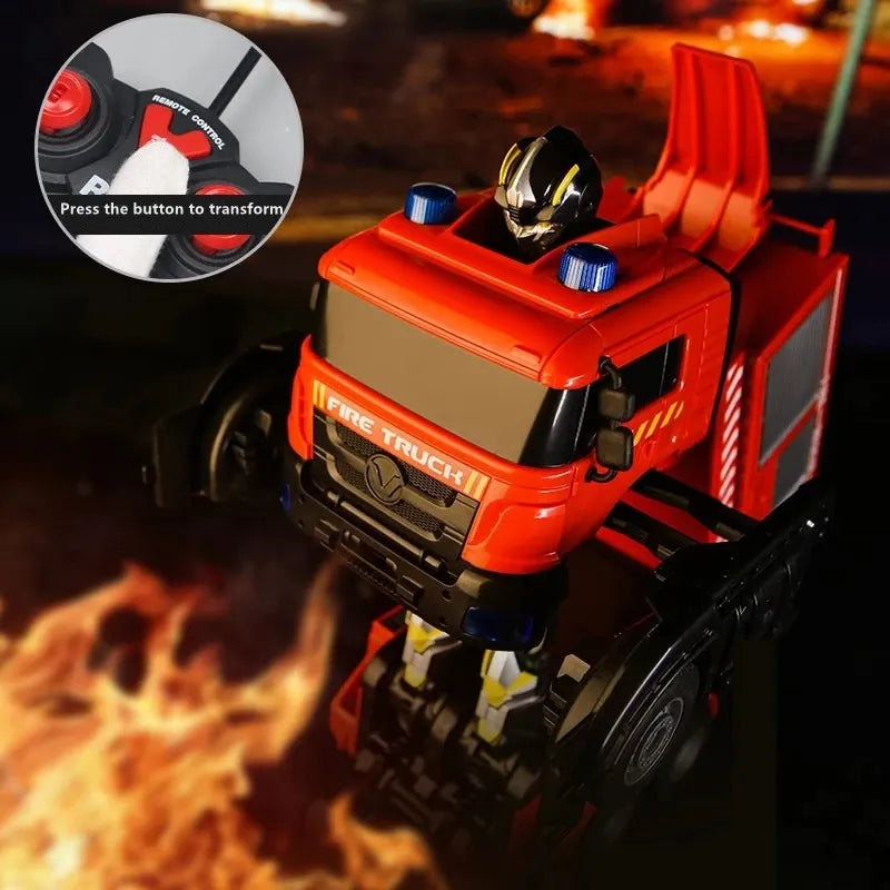 Transforming RC Fire Truck Toy with Water Spray and Remote Control ToylandEU.com Toyland EU