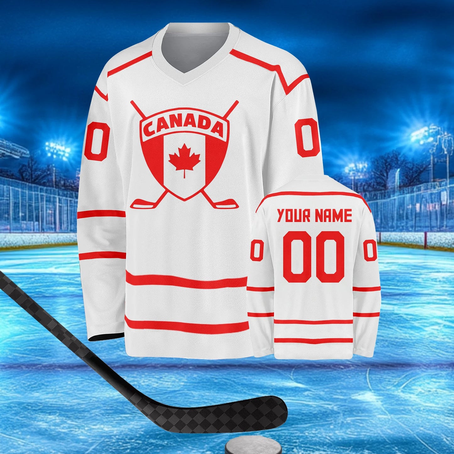 Personalized Canada Ice Hockey Jersey - Custom Name & Number for Men, Women, Youth & Kids - Ideal Fan Apparel