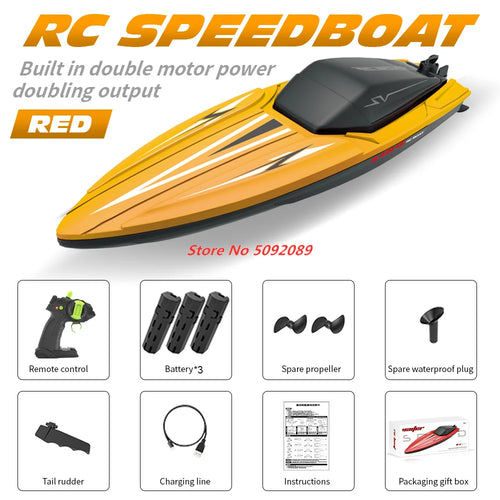 High-Speed 35CM Large RC Racing Boat with 30-Minute Drive Time ToylandEU.com Toyland EU