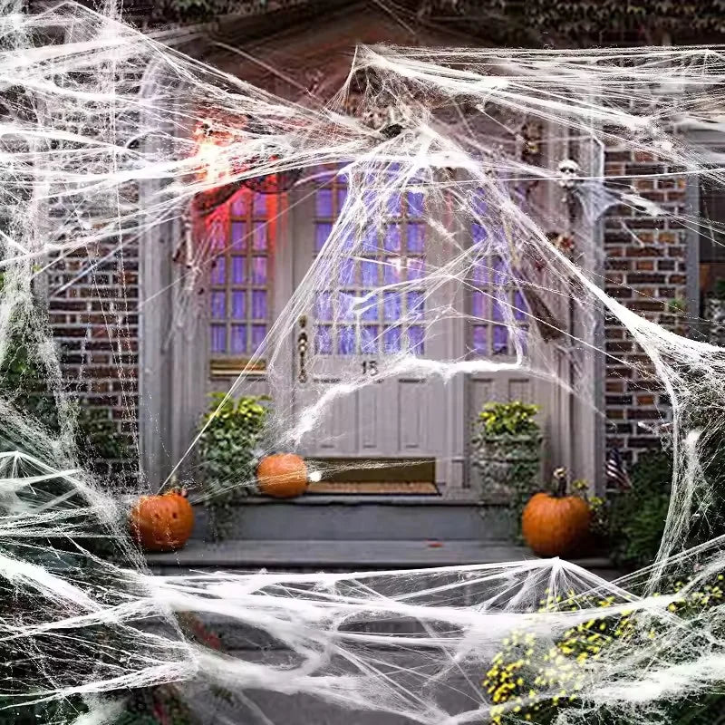 Stretchy Spider Web | Artificial Cobweb | Indoor Outdoor Use | Haunted House