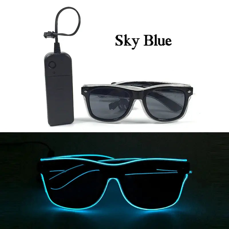 Led Luminous Glasses Bar Masquerade Concert Rave Goggles Rainbow Space Robot Futuristic Led DJ LIGHT Glasses Star Y2k Glasses - ToylandEU