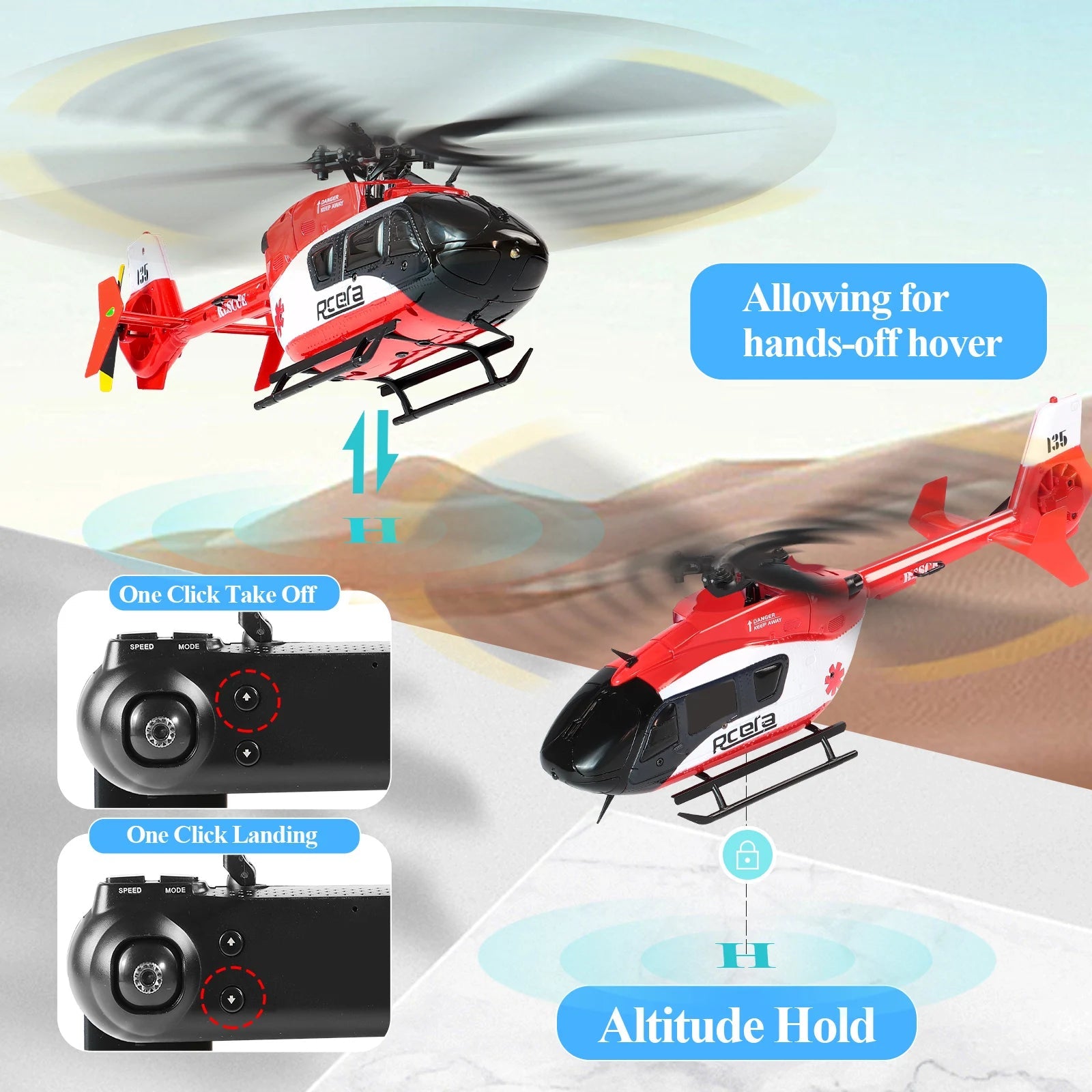 EC-135 Scaled 100 Size 4 Channels Gyro Stabilized RC Helicopter for - ToylandEU