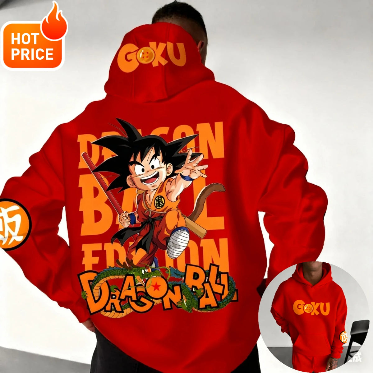 Dragon Ball Hoodie | Anime Print | Oversized Relaxed Fit | Unisex Streetwear