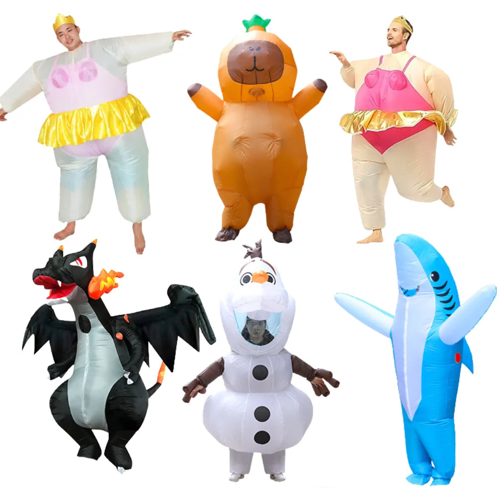 Inflatable Shark Costume | Standing Shape | Polyester Material | Unisex