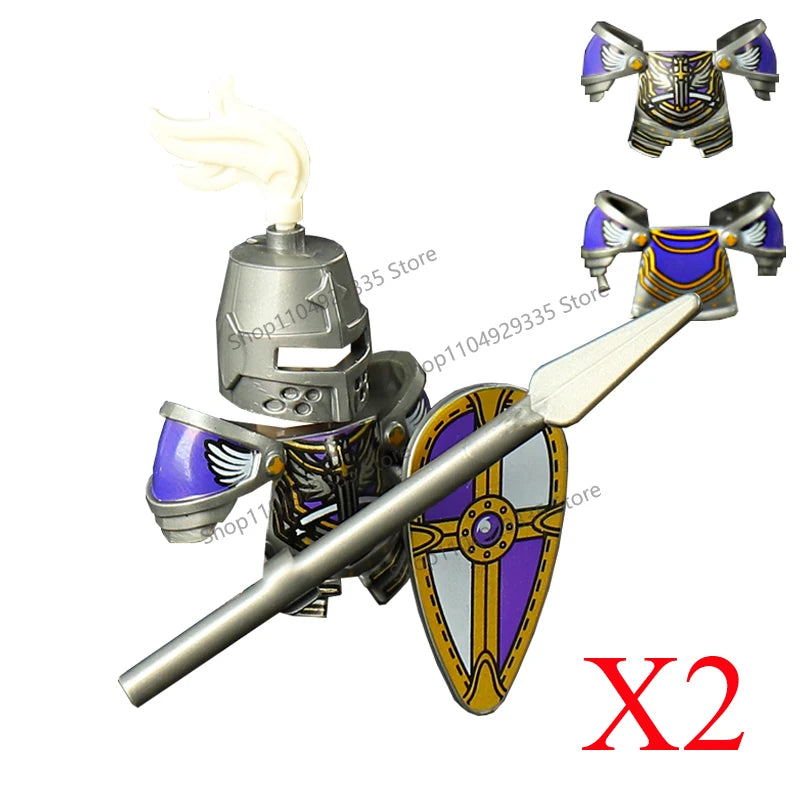 Micro Blocks | Medieval Knight Figures | Plastic Model Kit | Ages 14 Plus