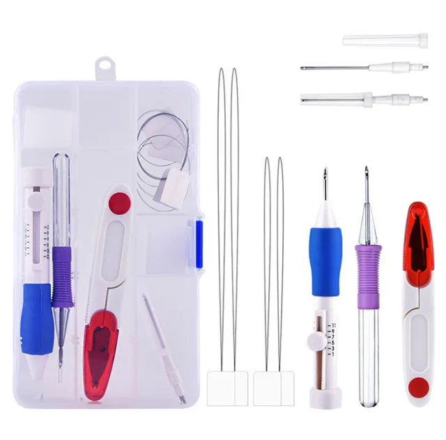 Embroidery Magic Pen DIY Kit - Punch Needle Stitching Tools for Sewing and Weaving Accessories