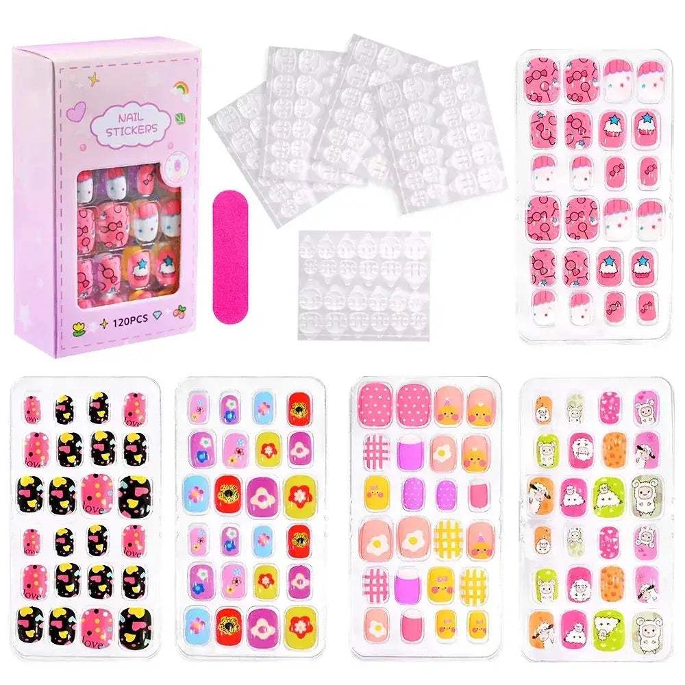 Kids Cartoon Nail Tips Set Full Coverage Colorful False Nails - ToylandEU
