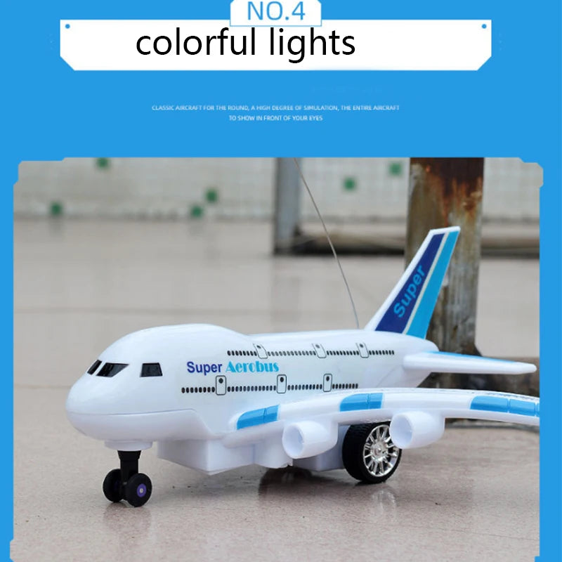 RC Remote Control Electric Airplane Toy for Kids - Musical Lighting and DIY Features for Outdoor Fun