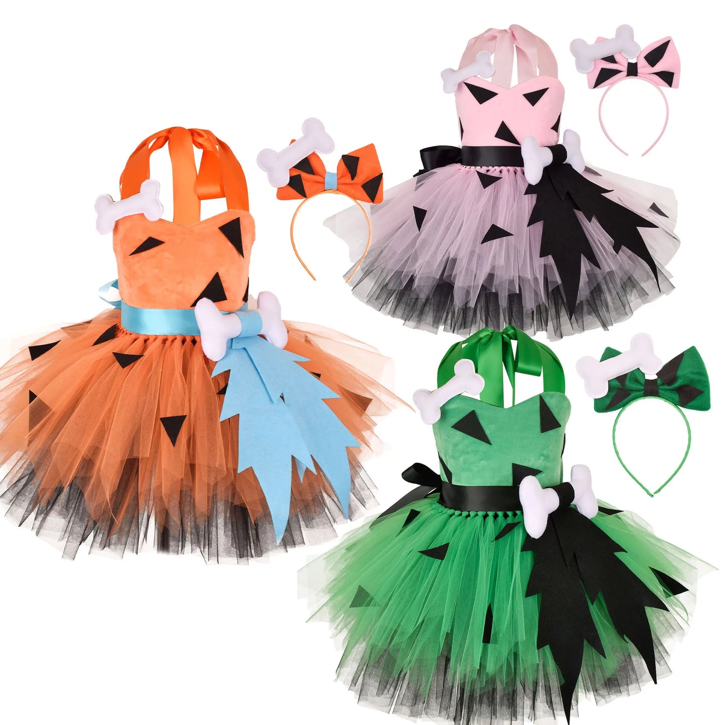 Pebbles Flintstones Tutu Dress for Girls - Perfect Halloween Costume!