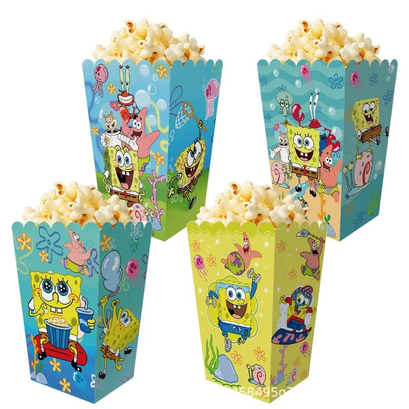 Foldable Paper Snack Box | SpongeBob Print | Disposable | Kids Party