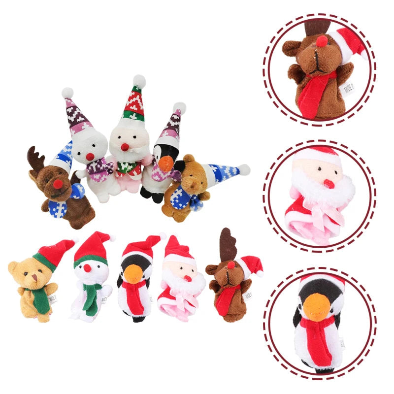 Christmas Finger Puppets Set - Santa Claus, Snowman, Elk - ToylandEU